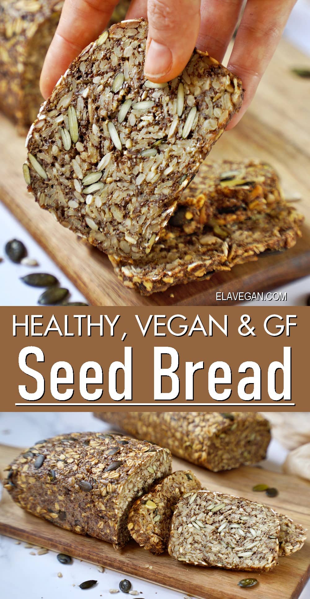 Pinterest Collage de pan saludable vegano y de cereales GF